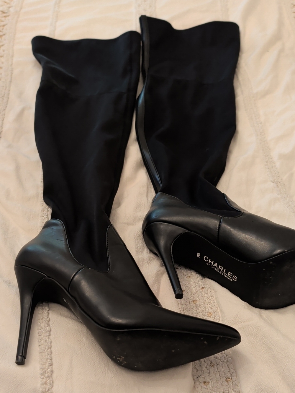 Charles David Black Over-the-Knee Stiletto Boots